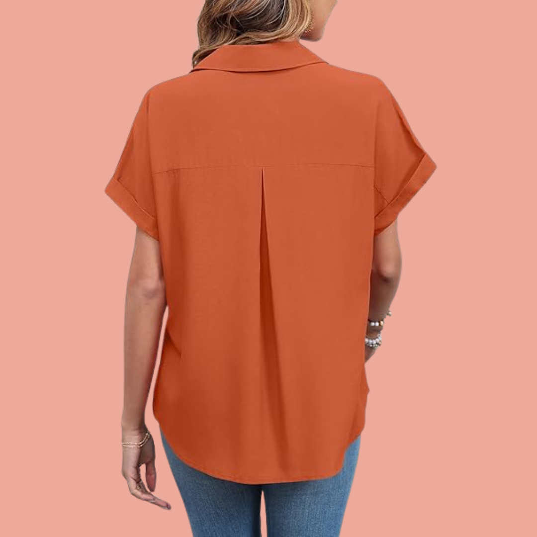 Ella – Rustoransje skjortebluse