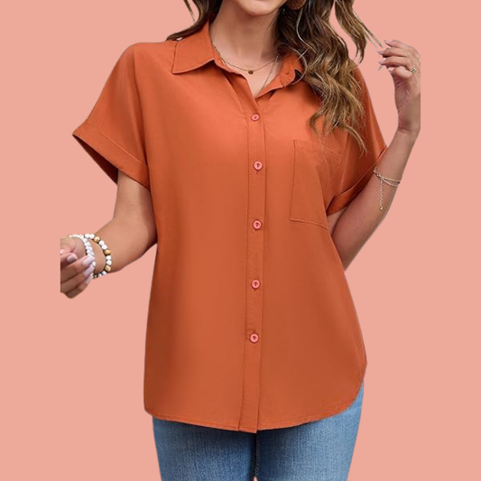 Ella – Rustoransje skjortebluse