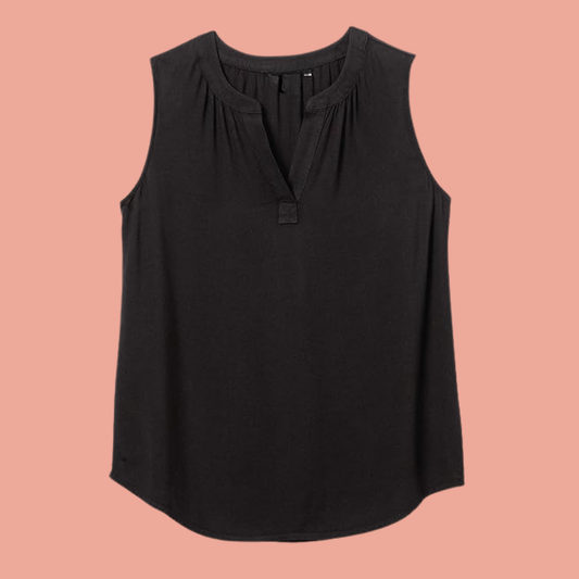 Mia – Ermeløs svart bluse